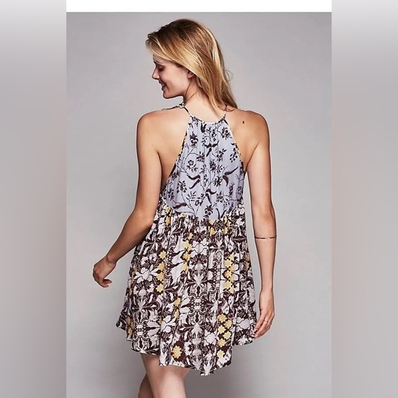 Free People Intimately Purple Yellow Floral Print Wildest Dream Slip Dress XS - Picture 2 of 16